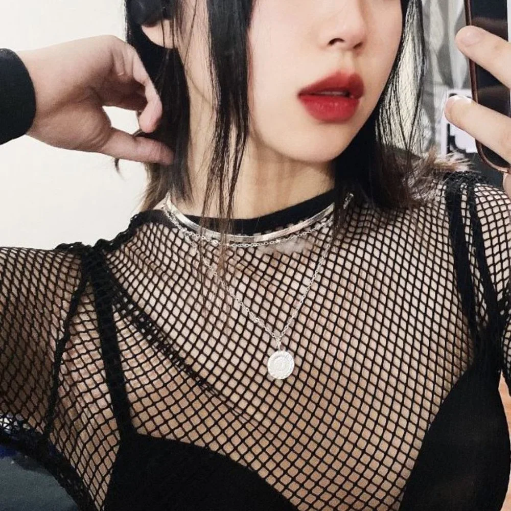 Layered Herringbone Sunflower Necklace - Picture 7 of 8